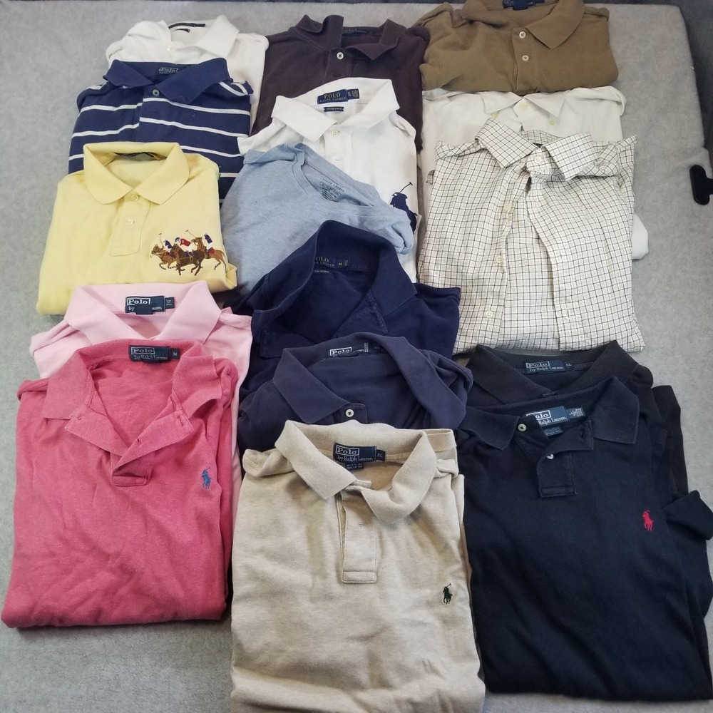 Polo Ralph Lauren Shirt Lot Mens Mixed Sizes Multicolor 16 Pc Wholesale Reseller